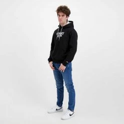 TOMMY JEANS FELPA CON CAPPUCCIO ENTRY Nero 13 TOMMY JEANS FELPA CON CAPPUCCIO ENTRY Nero -Tendenza Italia tommy jeans dm0dm12941 felpa con cappuccio entry casual uomo 045823001 bds 6