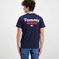 TOMMY JEANS T-SHIRT LOGO RETRO Blu 11 TOMMY JEANS T-SHIRT LOGO RETRO Blu -Tendenza Italia tommy jeans dm0dm13293 t shirt back graphic casual uomo 045112101 c87 4
