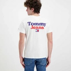 TOMMY JEANS T-SHIRT LOGO RETRO Bianco -Tendenza Italia tommy jeans dm0dm13293 t shirt back graphic casual uomo 045112201 ybr 4