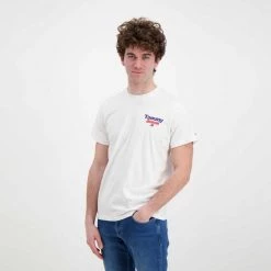 TOMMY JEANS T-SHIRT LOGO RETRO Bianco -Tendenza Italia tommy jeans dm0dm13293 t shirt back graphic casual uomo 045112201 ybr 5