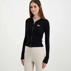 TOMMY JEANS CARDIGAN FULL ZIP CON CAPPUCCIO DONNA Nero 10 TOMMY JEANS CARDIGAN FULL ZIP CON CAPPUCCIO DONNA Nero -Tendenza Italia tommy jeans dw0dw11717 cardigan full zip con cappuccio donna casual donna 045108701 bds 3