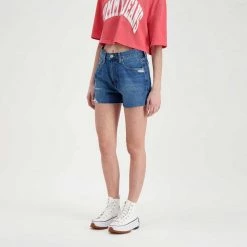 TOMMY JEANS BERMUDA MOM DONNA Blu -Tendenza Italia tommy jeans dw0dw12454 bermuda mom donna casual donna 045113101 1a5 4