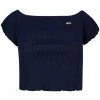 TOMMY JEANS T-SHIRT CROP SPALLE SCOPERTE DONNA Blu -Tendenza Italia tommy jeans dw0dw12599 top crop rib off shoulder donna casual donna 045113601 c87 1