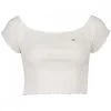 TOMMY JEANS T-SHIRT CROP SPALLE SCOPERTE DONNA Bianco 1 TOMMY JEANS T-SHIRT CROP SPALLE SCOPERTE DONNA Bianco -Tendenza Italia tommy jeans dw0dw12599 top crop rib off shoulder donna casual donna 045113701 ybr 1