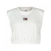 TOMMY JEANS CANOTTA CROP CON ELASTICO DONNA Bianco -Tendenza Italia tommy jeans dw0dw12609 canotta crop elasticated donna casual donna 045113901 ybr 1