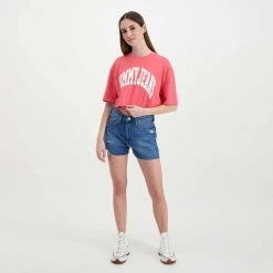 TOMMY JEANS T-SHIRT CROP OVER COLLEGE DONNA Rosa -Tendenza Italia tommy jeans dw0dw12835 t shirt crop over college donna casual donna 045114701 tij 6