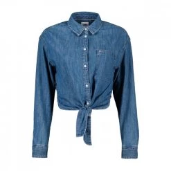 TOMMY JEANS CAMICIA CHAMBRAY CON NODO DONNA Blu