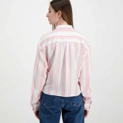TOMMY JEANS CAMICIA CON NODO DONNA Bianco, Rosa -Tendenza Italia tommy jeans dw0dw12901 camicia con nodo donna casual donna 045115501 the 4