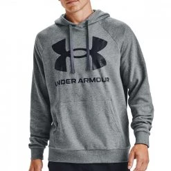 UNDER ARMOUR FELPA CON CAPPUCCIO BIG LOGO Grigio -Tendenza Italia under armour 1357093 felpa con cappuccio big logo abbigliamento training e palestra uomo 045169701 012 3