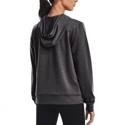 UNDER ARMOUR FELPA CON CAPPUCCIO RIVAL TERRY Grigio -Tendenza Italia under armour 1369855 rival terry hoodie abbigliamento training e palestra donna 045870601 010 4