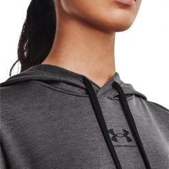 UNDER ARMOUR FELPA CON CAPPUCCIO RIVAL TERRY Grigio -Tendenza Italia under armour 1369855 rival terry hoodie abbigliamento training e palestra donna 045870601 010 5