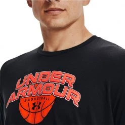 UNDER ARMOUR T-SHIRT BBALL BRANDED WORDMARK Nero -Tendenza Italia under armour 1370233 t shirt bball branded wordmark abbigliamento basket uomo 044616601 001 5