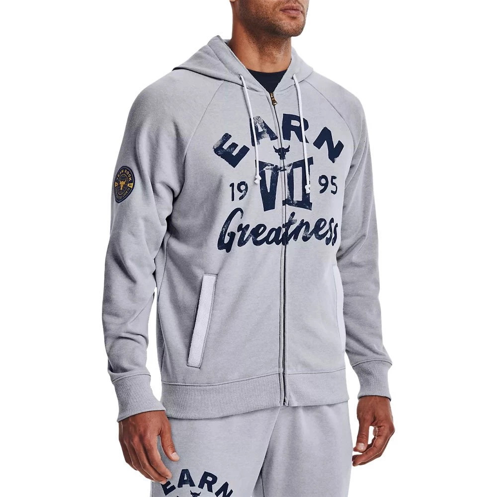 UNDER ARMOUR FELPA FULL ZIP E CAPPUCCIO PROJECT ROCK HEAVYWEIGHT Grigio 5 UNDER ARMOUR FELPA FULL ZIP E CAPPUCCIO PROJECT ROCK HEAVYWEIGHT Grigio - immagine 3