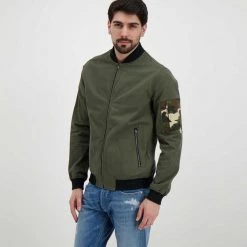 V2 BOMBER VARSITY Verde -Tendenza Italia v2 bmbzip bomber varsity giacconi uomo 045118001 mil 3
