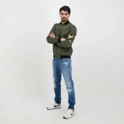 V2 BOMBER VARSITY Verde -Tendenza Italia v2 bmbzip bomber varsity giacconi uomo 045118001 mil 6