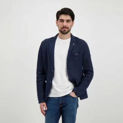 V2 GIACCA IN LINO SARTORIALE Blu -Tendenza Italia v2 gusli giacca in lino sartoriale casual uomo 045118801 bl 5