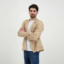 V2 GIACCA IN LINO SARTORIALE Beige -Tendenza Italia v2 gusli giacca in lino sartoriale casual uomo 045118901 sab 5