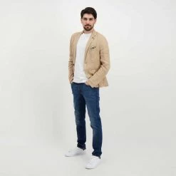 V2 GIACCA IN LINO SARTORIALE Beige -Tendenza Italia v2 gusli giacca in lino sartoriale casual uomo 045118901 sab 6
