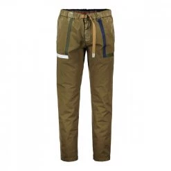 WHITE SAND PANTALONI CHINO CON TERMONASTRATURE A CONTRASTO Verde