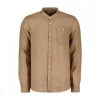 WOOLRICH CAMICIA IN LINO COLLO COREANA Marrone -Tendenza Italia woolrich cfwosi0079mrut2558 camicia in lino collo guru casual uomo 044673001 7356 1