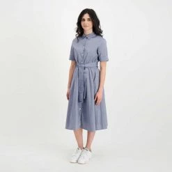 WOOLRICH ABITO CHEMISIER IN CHAMBRAY DONNA Blu -Tendenza Italia woolrich cfwwdr0106frut2910 abito chemisier in chambray donna casual donna 044674701 3989 3