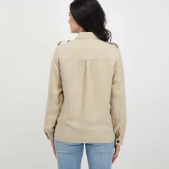 WOOLRICH GIACCA OVERSHIRT VISCOSA LINO DONNA Beige 11 WOOLRICH GIACCA OVERSHIRT VISCOSA LINO DONNA Beige -Tendenza Italia woolrich cfwwos0057frut3043 giacca overshirt viscosa lino donna giacconi donna 044675101 8925 4