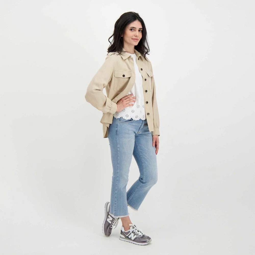 WOOLRICH GIACCA OVERSHIRT VISCOSA LINO DONNA Beige 8 WOOLRICH GIACCA OVERSHIRT VISCOSA LINO DONNA Beige - immagine 6