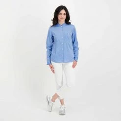 WOOLRICH CAMICIA CHAMBRAY VOLANT DONNA Azzurro 13 WOOLRICH CAMICIA CHAMBRAY VOLANT DONNA Azzurro -Tendenza Italia woolrich cfwwsi0115frut2910 camicia collo guru in chambrais donna casual donna 044675901 308 6
